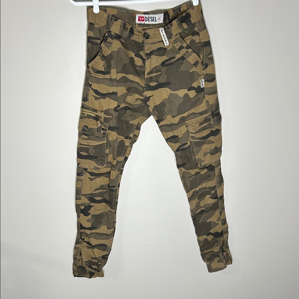 Diesel Mens Brown Camouflage Cargo Pants